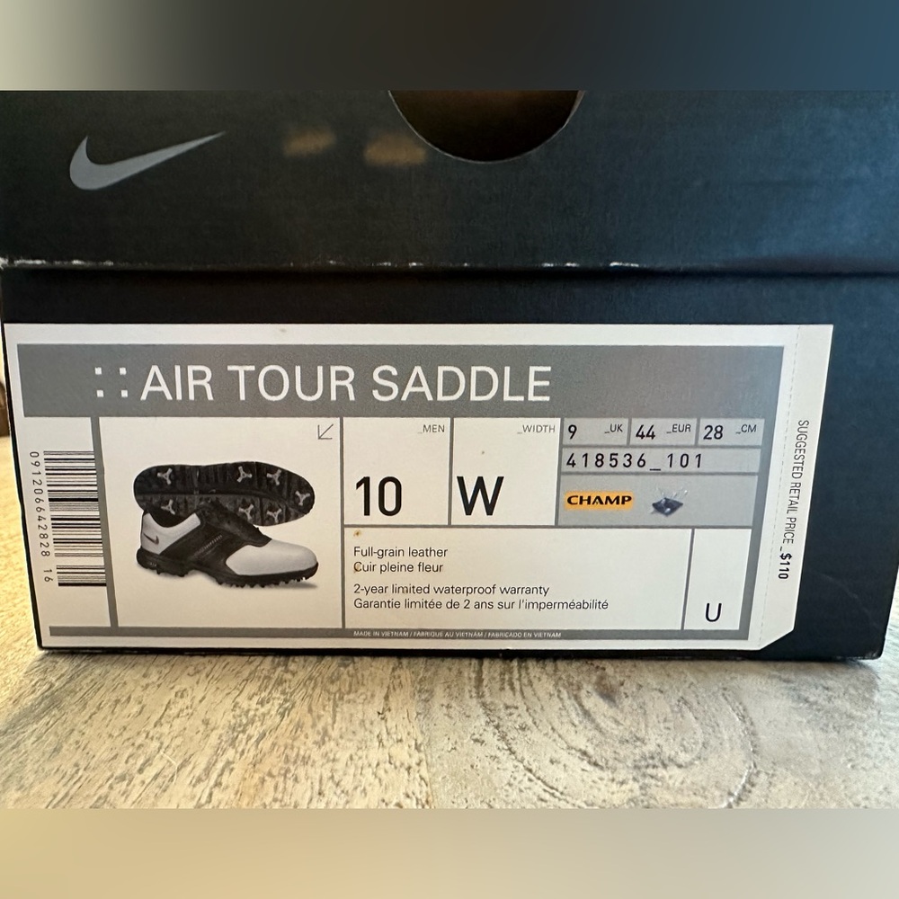 Nike Air Tour Saddle Shoes - Black and White